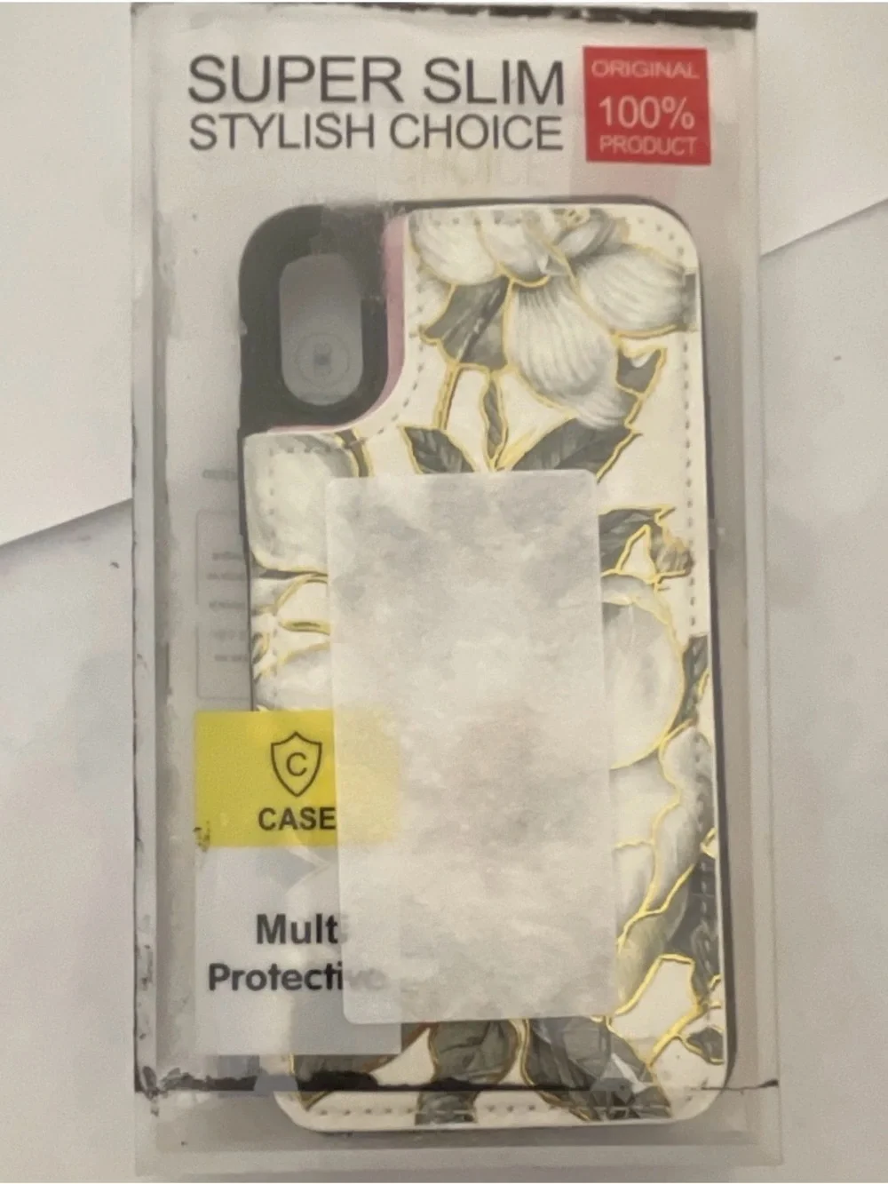 Floral Wallet Case Flip Cover with RFID blocking Card Slots, I-phone X/XS 5.8”